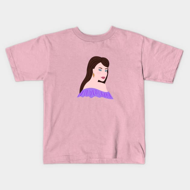 Abstract woman's portrait Kids T-Shirt by Svetlanarto_printables